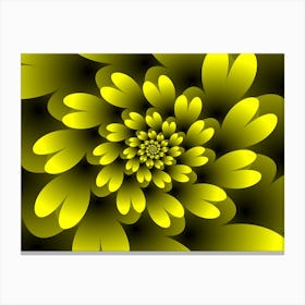 Yellow Floral Satin Wallpaper Canvas Print