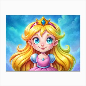 Smiling Princess With Blue Eyes Canvas Print