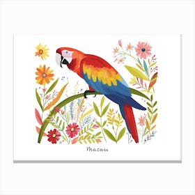 Little Floral Macaw 2 Poster Canvas Print