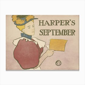 Harper S September, Edward Penfield Canvas Print