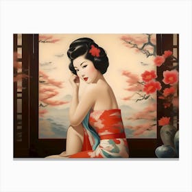 Geisha pin up Canvas Print