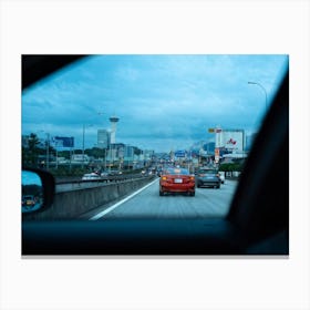 View From The Window Of A Car Canvas Print