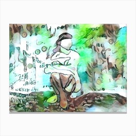Girl In The Woods Canvas Print