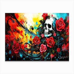 Skulls And Roses Rule 6 - Day Of The Dead Aesthetics Canvas Print