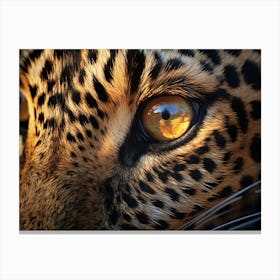 African Leopard Close Up Realism 2 Canvas Print