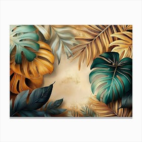 Tropical Leaves Background 1 Canvas Print