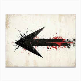 Arrow Icon Embodying Progress And Time Incorporates A Grunge Aesthetic With Splattered Paint On A V (2) Canvas Print