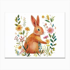 Little Floral Rabbit 1 Canvas Print