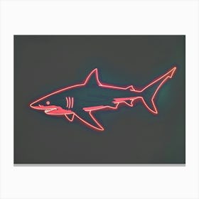 Neon Red Mako Shark 3 Canvas Print