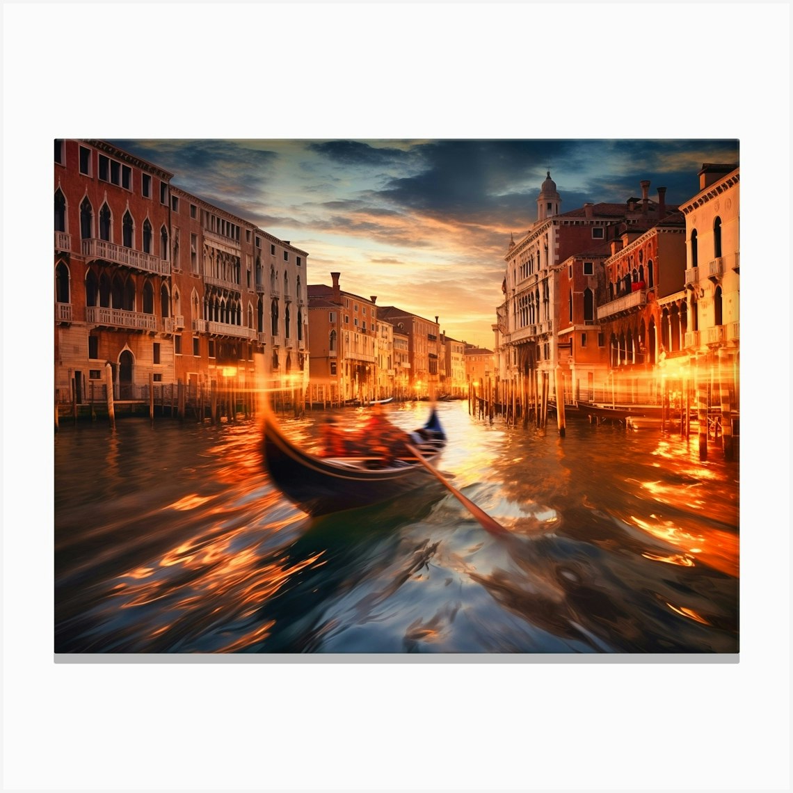 Venice At Sunset Canvas Print by KarloCuris