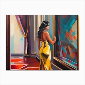 Woman In Yellow Dress Canvas Print