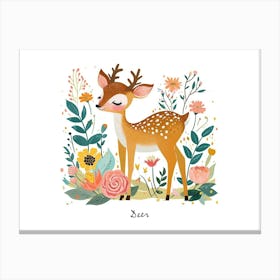 Little Floral Deer 4 Poster Canvas Print