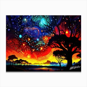 Northern Light Dot Art - Starry Sky Canvas Print