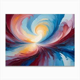 Abstract Image Of A Swirling, Dynamic Composition Of Blue, Red, And Yellow Paint Canvas Print