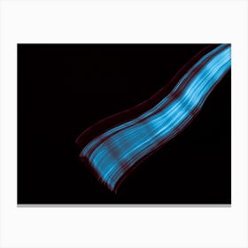 Glowing Abstract Curved Blue And Red Lines 7 Canvas Print