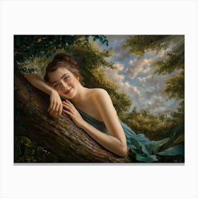 Girl In A Tree Canvas Print