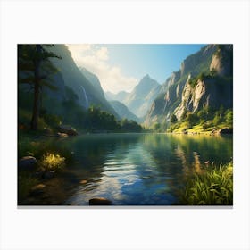 Lake In The Mountains Canvas Print