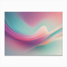 Abstract Image Of Flowing, Colorful, Pastel Waves With A Blurred Background Canvas Print