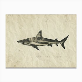 Zebra Shark Silhouette 4 Canvas Print