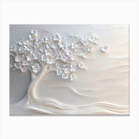 3d White Tree Artwork 1 Canvas Print