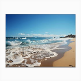 Sandy Beach With Gentle Waves 1 Canvas Print