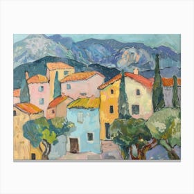 Harmony Of Hues Painting Inspired By Paul Cezanne Canvas Print