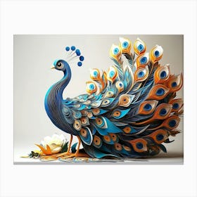 3d Carton Peacock 8 Canvas Print