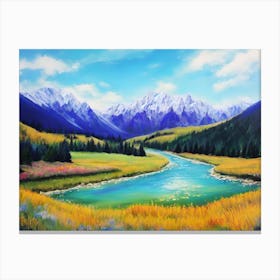 River In The Mountains Canvas Print