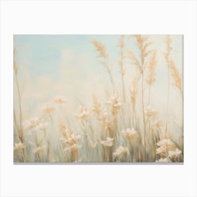 Beige Grasses Meadow Canvas Print