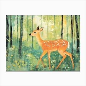 Cute Deer In The Woods Canvas Print