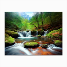 Waterfall In The Forest 24 Canvas Print