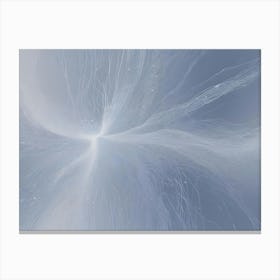 Abstract Digital Art Portraying A Delicate, Ethereal White Network Of Swirling Lines Resembling A Web, Nebula, Or A Flow Of Energy Canvas Print