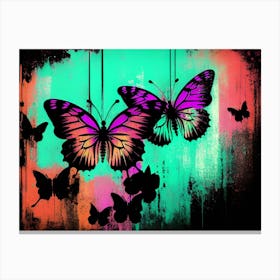 Butterflies On The Wall Canvas Print