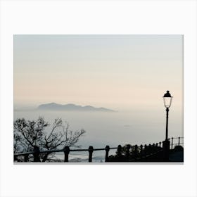 Romantic Sunrise Over The Mediterranean Sea In Italy Canvas Print