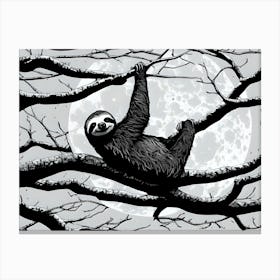 Hanging Around Sloth Canvas Print