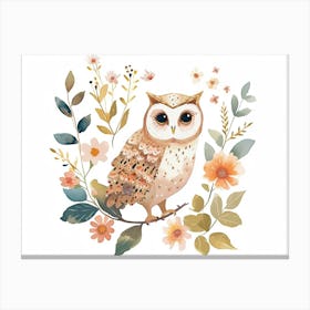 Little Floral Owl 2 Canvas Print