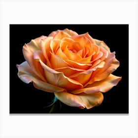 Orange Rose On A Black Background Canvas Print