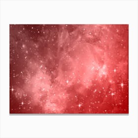 Red Shade Galaxy Space Background Canvas Print