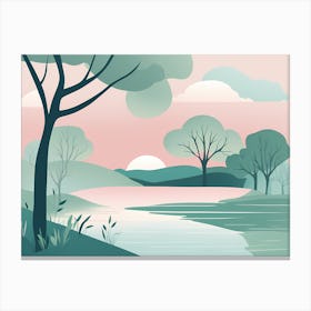 The Lake MINIMALISTIC VECTOR  Canvas Print