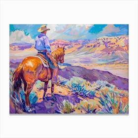 Cowboy Painting Red Rock Canyon Nevada 3 Canvas Print