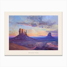 Western Sunset Landscapes Monument Valley Arizona 5 Poster Canvas Print