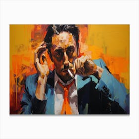 Man Smoking A Cigarette 1 Canvas Print