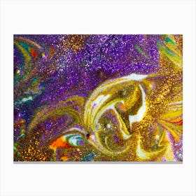 Purple And Gold Swirls 3 Canvas Print