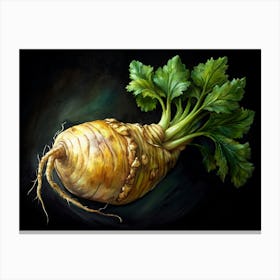 Watercolor Painting Of A Celery Root Canvas Print