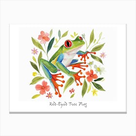 Little Floral Red Eyed Tree Frog 2 Poster Canvas Print