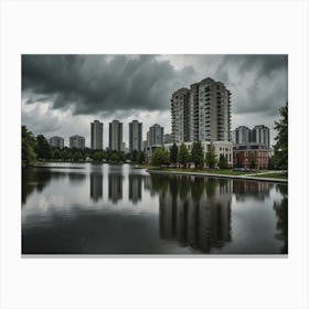 Dark Sky Over A Lake Canvas Print