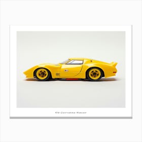 Toy Car 69 Corvette Racer Yellow Poster Canvas Print