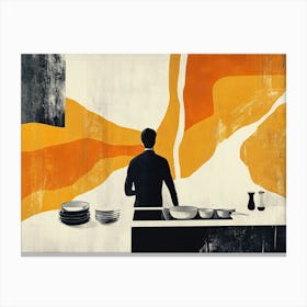 Man In Kitchen Canvas Print