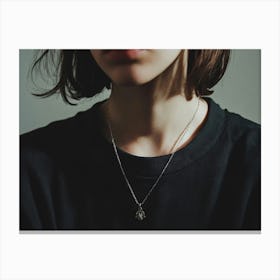 Portrait Of A Woman Wearing A Necklace Canvas Print