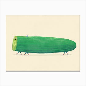 Cucumber On Roller Skates Canvas Print